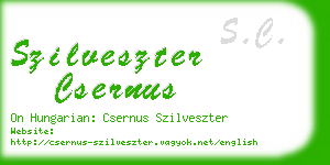 szilveszter csernus business card